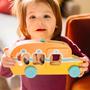 Imagem de Melissa & Doug GO Tots Wooden Roll & Ride Bus com 3 discos