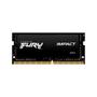 Imagem de Memória Gamer Kingston 16GB SODIMM DDR4 Fury Impact 3200MHz 1,2V 1Rx8 para notebooks