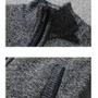 Imagem de Men's Fashion Stand Colarinho Chunky Knitted Coat Sweater L