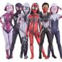 Imagem de Meninas Aranha Terno Cosplay Traje Elastano Macacão Gwen Stacy Spidergirl Halloween Zentai