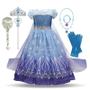 Imagem de Meninas Disney Elsa Princesa Traje Crianças Congeladas Neve Rainha Lantejoulas Cosplay Vestido De