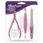 Imagem de Merheje alicate cuticula+espatula+lima basic rosa