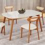 Imagem de Mesa 135cm X 80cm Mdf com Vidro Laqueado Ceci Yescasa