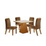 Imagem de Mesa 4 Cadeiras 0,90x0,90cm Prada Castanho Cinamomo/Caramelo/Off White