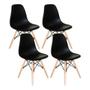 Imagem de Mesa 90cm Com 4 Cadeiras Eames Eiffel Pés De Madeira Preta