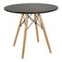 Imagem de Mesa 90cm Com 4 Cadeiras Eames Eiffel Pés De Madeira Preta