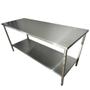 Imagem de Mesa Aço Inox Industrial 150x70x90 cm Plano Liso Nortinox