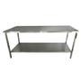 Imagem de Mesa Aço Inox Industrial 160x60x90 cm Plano Liso Nortinox