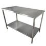 Imagem de Mesa Aço Inox Industrial 190x70x90 cm Plano Liso Nortinox