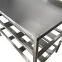 Imagem de Mesa Aço Inox Profissional 100x60x90 cm com 2 Prateleiras Fenestradas com Espelho Nortinox