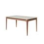 Imagem de Mesa Addar Tampo com Vidro Cor Off White Fosco Base Natural 160cm - 70426