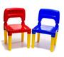 Imagem de Mesa Alfabetizadora Com 2 Cadeiras Plástico Azul/Vermelha