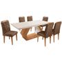 Mesa Alvorada 180 Tp Mdf Vidro canto Reto 6 Cadeiras Rufato Imagem de Mesa Alvorada 180 Tp Mdf Vidro canto Reto 6 Cadeiras Rufato
