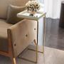 Imagem de Mesa Apoio Lateral Espelhada para Sofá Pé Dourado LarFlex