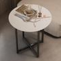 Imagem de Mesa Apoio Lateral Sofá Sala Estar Redonda Estilo Industrial