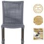Imagem de Mesa Ascoli 120 Cm com 6 Cadeiras Cannes de Alumínio, Pintura Marrom e Trama Tela de Corda Náutica