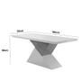 Imagem de Mesa Aster 180 Cm Tampo Em Mdf E Vidro Canto Reto Off White