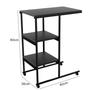 Imagem de Mesa Auxiliar Para Cama Sofá Com Rodízio E Prateleiras Aço/MDF Estilo Industrial