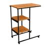 Imagem de Mesa Auxiliar Para Cama Sofá Com Rodízio E Prateleiras Aço/MDF Estilo Industrial