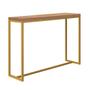 Imagem de Mesa Bancada Balcão Aparador Alto Mavie 150cm Industrial Ferro Dourado Madeira 100% MDF Freijó - Ahazzo Móveis