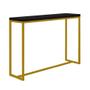 Imagem de Mesa Bancada Bistrô Mavie 150cm Industrial Office Cozinha Ferro Dourado MDF Preto - Ahazzo Móveis