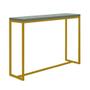 Imagem de Mesa Bancada Bistrô Mavie 150cm Industrial Office Cozinha Ferro Dourado MDF Verde Oliva - Ahazzo Móveis