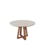 Imagem de Mesa Benedicta Redonda com vidro Natural Off White 115cm