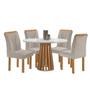 Imagem de Mesa Berlim Redonda 1,00x1,00 Com 4 Cadeiras Lisboa - Cel Moveis