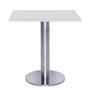 Imagem de Mesa Beta Big em Inox 75 cm (Altura) com Disco Redondo com Tampo em MDP Quadrado 80 cm Cor Branco