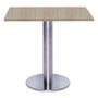 Imagem de Mesa Beta Big Inox 75 cm (Alt) Disco Redondo Tampo MDP Quadrado 80 cm (Larg) x 2,50 cm (Alt) CasaBlanca