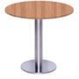 Imagem de Mesa Beta Big Inox 75 cm (Alt) Disco Redondo Tampo MDP Redondo 70 cm (Larg) x 2,50 cm (Alt) Noce Naturalle