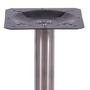 Imagem de Mesa Beta em Inox 75 cm (Altura) com Disco Redondo com Tampo em MDP Quadrado 60 cm Cor Imbuia