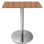 Imagem de Mesa Beta Inox 75 cm (Altura) Disco Redondo Tampo MDP Quadrado 70 cm (Larg) x 2,50 cm (Alt) Naturalle