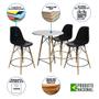 Imagem de Mesa Bistrô Eames Eiffel Branca com 3 Banquetas Pretas de Madeira