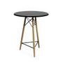 Imagem de Mesa Bistrô Eames Eiffel Preta com 2 Banquetas Amarelas de Madeira