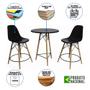 Imagem de Mesa Bistrô Eames Eiffel Preta com 2 Banquetas Pretas de Madeira