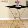 Imagem de Mesa Bistrô Lucca Industrial e 02 Banquetas Alta Liz Base Ferro Dourado Tampo Preto Suede Verde - Ahazzo Móveis