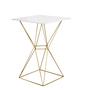 Imagem de Mesa Bistrô Lucca Industrial e 03 Banquetas Alta Liz Base Ferro Dourado Tampo Branco Suede Branco - Ahazzo Móveis