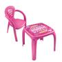 Imagem de Mesa C/ 1 Cadeira Infantil Usual Utilidades Lanchinho Brincadeira Estudo Beauty Rosa Meninas Mesinha Criança Suporta até 25kg