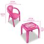 Imagem de Mesa C/ 1 Cadeira Infantil Usual Utilidades Lanchinho Brincadeira Estudo Beauty Rosa Meninas Mesinha Criança Suporta até 25kg