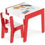 Imagem de Mesa c/ 2 cadeira de madeira vermelha