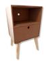 Imagem de Mesa Cabeceira 1 Gaveta Criado Decoração Retro Quarto Mdf