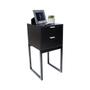 Imagem de Mesa Cabeceira Estilo Industrial 30cm Preto Eco 2 Gavetas Pés Preto Lateral Cama