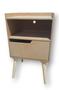 Imagem de Mesa Cabeceira Lateral Cama Com 1Gaveta Nicho Pés Retro Mdf