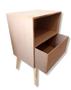 Imagem de Mesa Cabeceira Lateral Cama Com 1gaveta Nicho Pés Retro Mdf