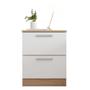 Imagem de Mesa Cabeceira Quarto 2 Gavetas Sleep Marrom Branco Caemmun