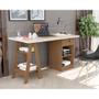 Imagem de Mesa cavalete escrivaninha bali com 2 prateleira 1 gaveta off-white/canela cm2 carmolar