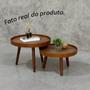 Imagem de Mesa Centro Madeira Pé Palito Sala Estar Redonda Escritório Mesinha Decorativa Recepção