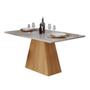 Imagem de Mesa Cimol Sabrine 130x80cm com Tampo de Vidro - Nature/Off White