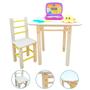 Imagem de Mesa Com 1 Cadeira Infantil De Madeira MDF Maciça Resistente